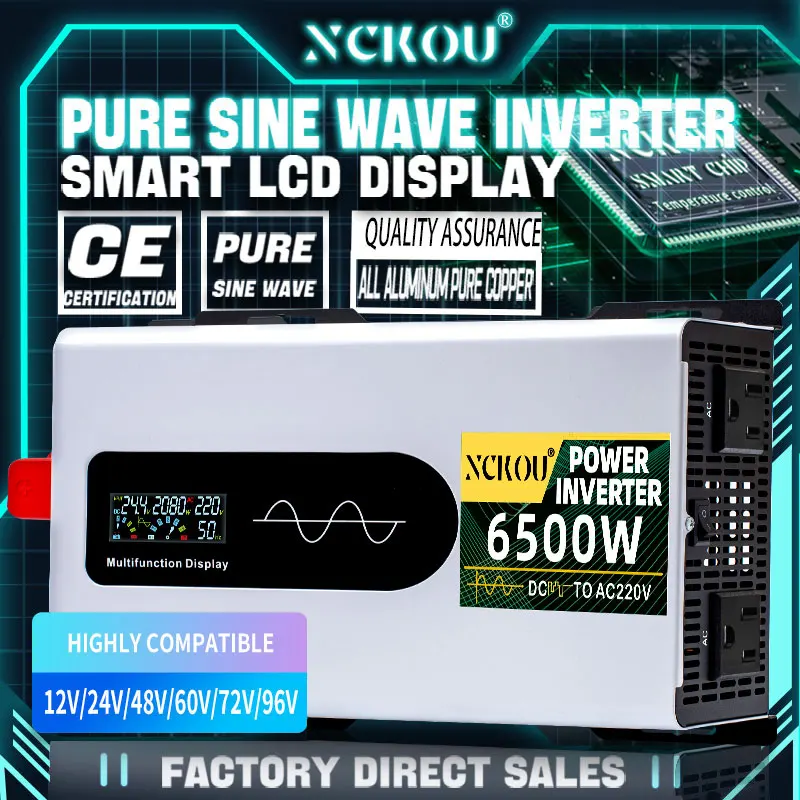Inversor 12v 24v 48v 72v Para Ac 110v 220v Onda Senoidal Pura 3000w 5000w 순수 사인파 인버터 전원 은행 태양광 인버터