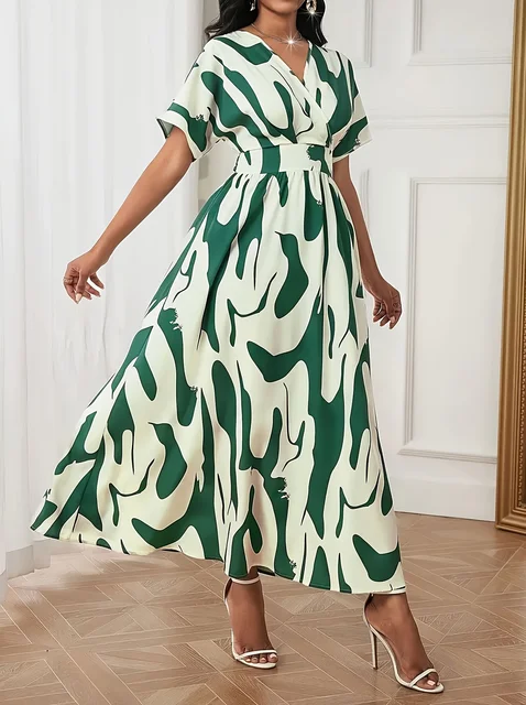Women Plus Size Woven Spring/Summer Dress - Image 4