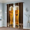 2pcs, Curtain Popular 2D print Humorous Beer Glass Versatile Polyester (without rod) Art Deco Festive Perfect for Living Room, 6
