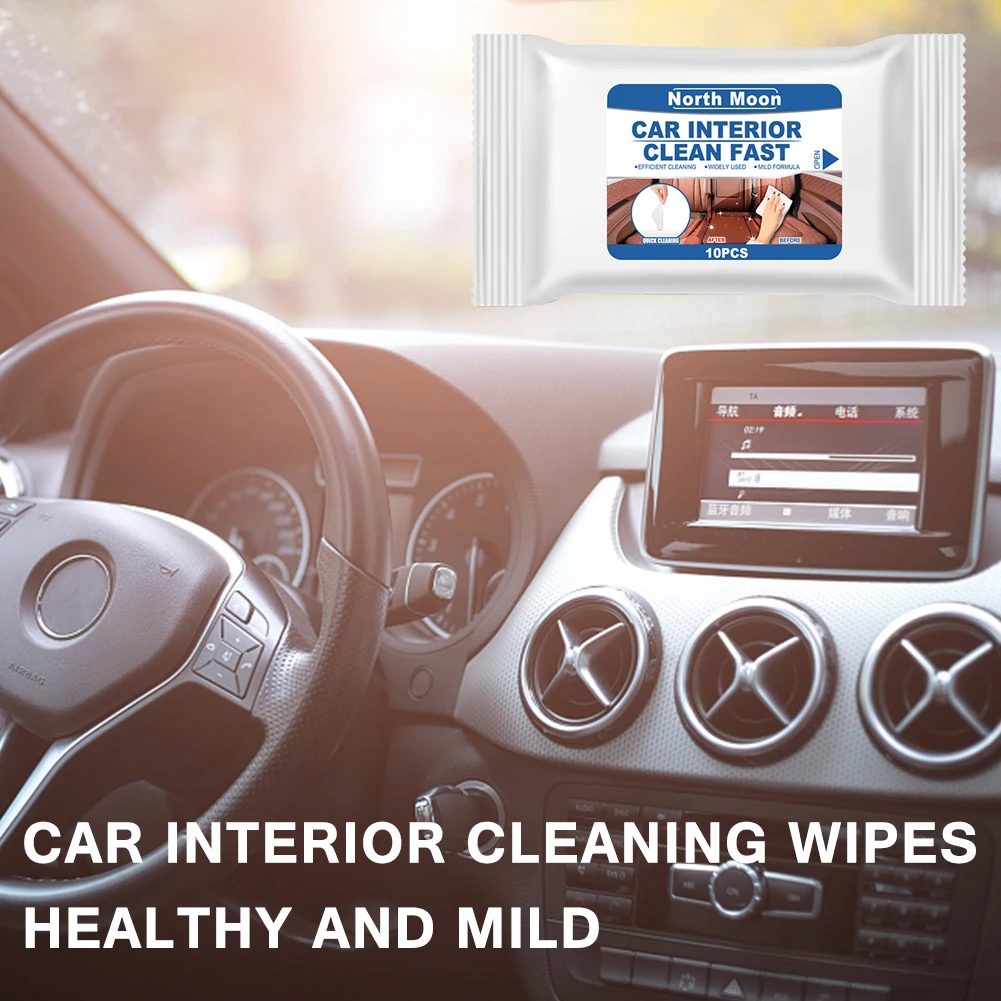 Disposable Car Interior Cleaning Wet Wipe Dashboard Console Carpet Leather Towel 6