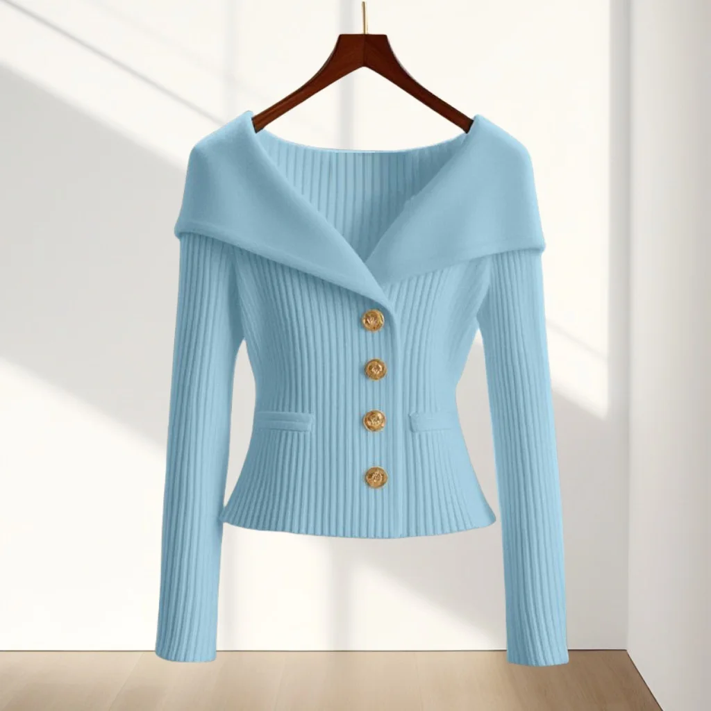Spring Autumn Winter Women Cardigan Knitted Sweater Coat Long Sleeve Knitwear Female Clothes Sweater Jacket Office Lady Tops
