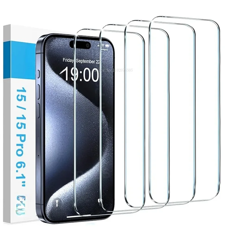 

4 шт. закаленное стекло для iPhone 15 Pro Max 12 13 Mini 7 8Plus Защита экрана для iPhone 14 11 Pro Max XR XS Max стекло