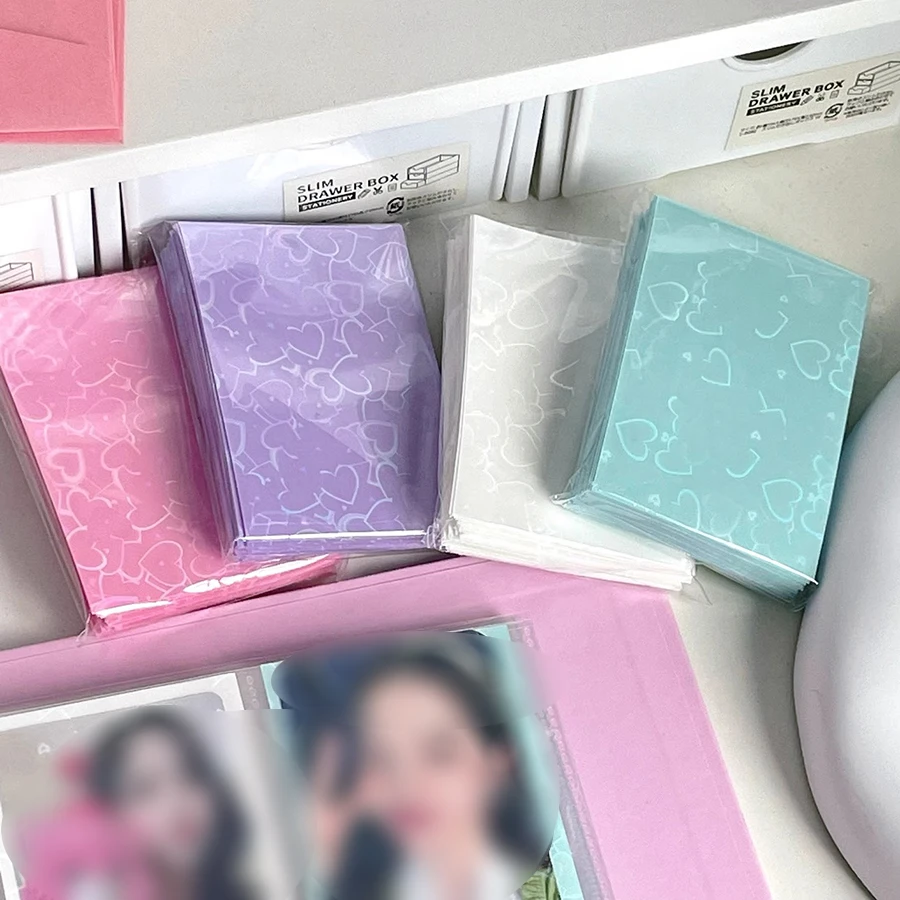 Sharkbang 50pcs/Lot Holo Card Sleeves 61x91mm 20C New Heart PP Kpop Holders For Postcards Films Game Cards Photocard Protector 6