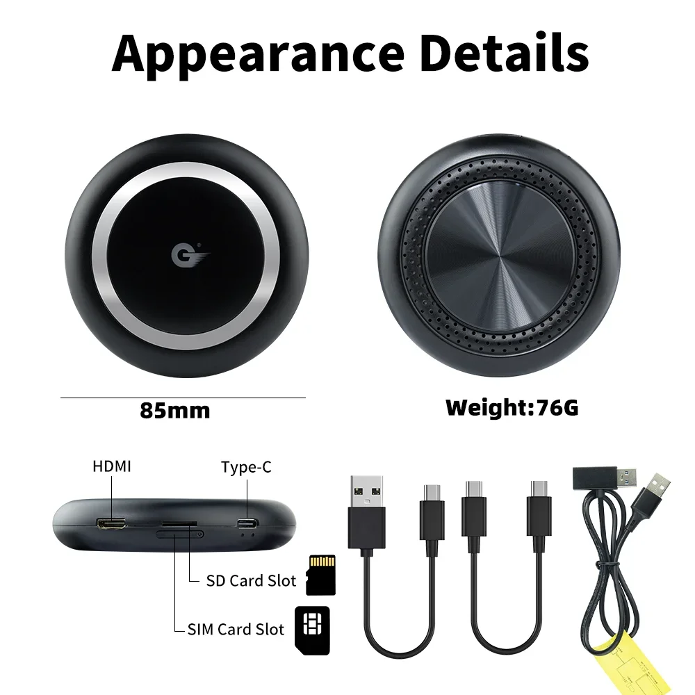 CarAiBOX a 6225 8 o?˦ CPU ?o?? Ai , ??a? ?o??, ̡? 13.0, 4G LTE, ?A?oE a?Uoo ?a  MG?U