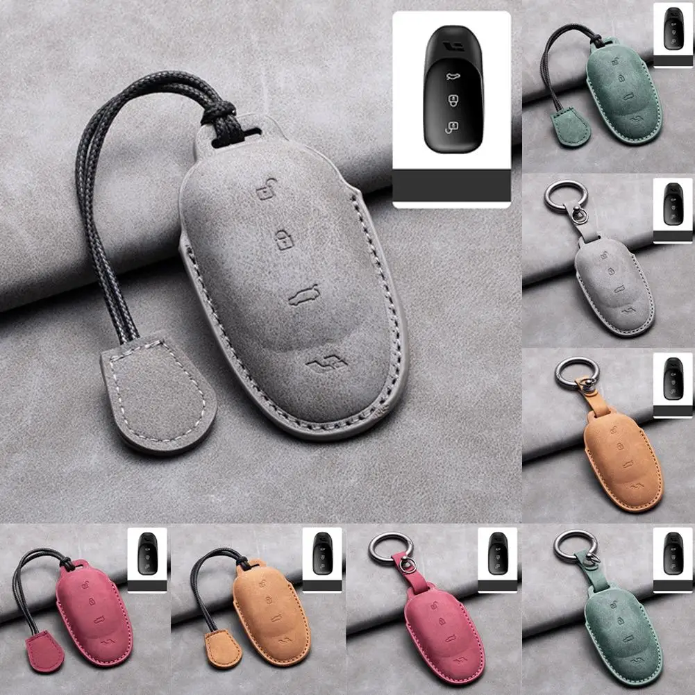 

Замшевый кожаный чехол-брелок для автомобиля для ведущего автомобиля Li L9 для Li Lixiang L7 L8 2022 2023 цепной аксессуар F9s4
