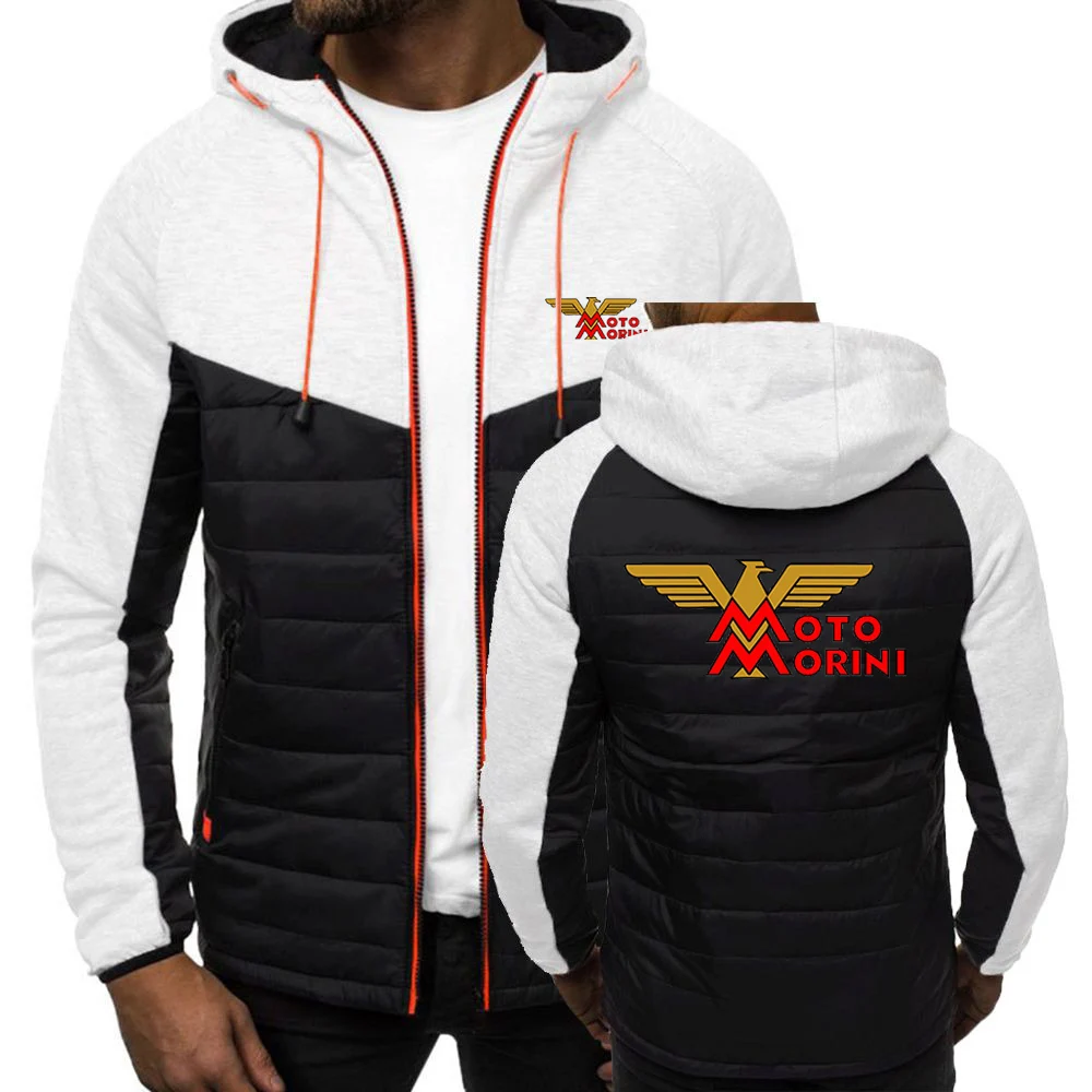 Men Cotton Drawstring Jacket with Logo Print