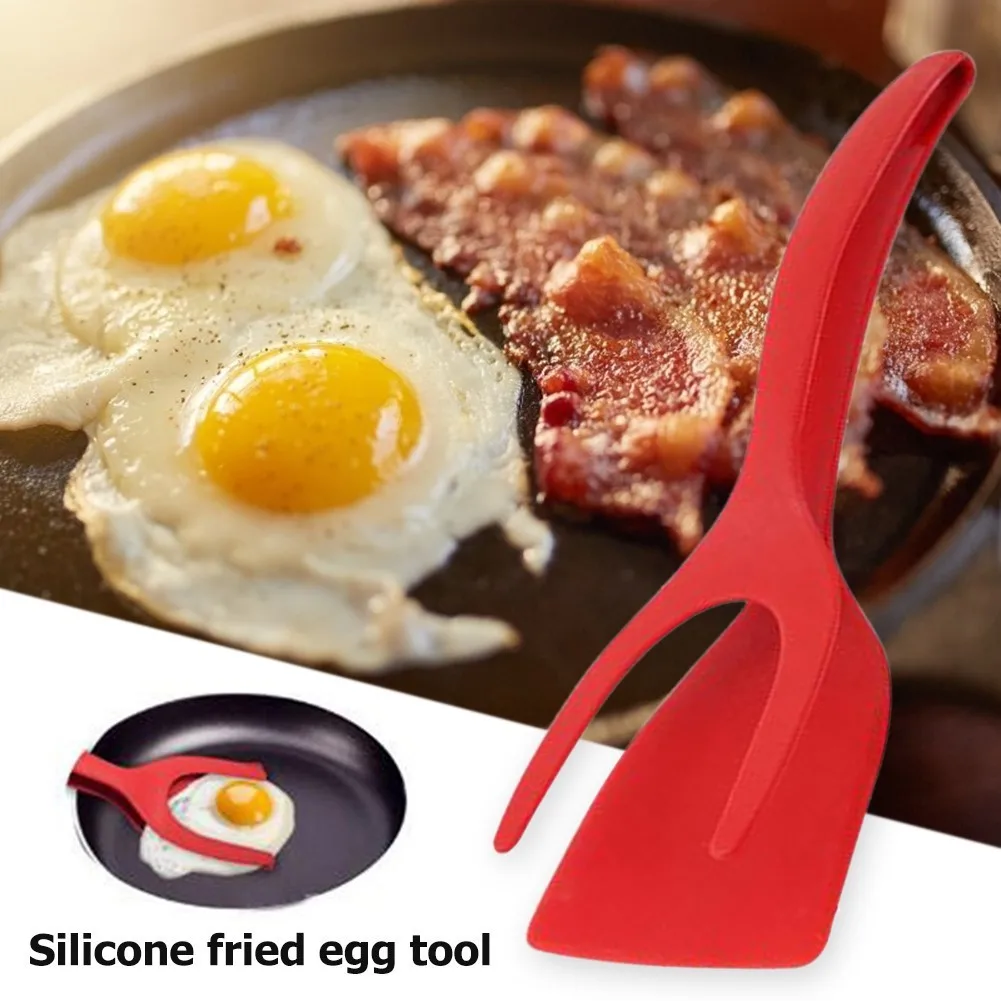 Egg Shovel Pancake Shovel 2-in-1 Pancake Baked Bread Fried Egg Clip Nylon Fried Flipping Kitchen Pancake Spatula