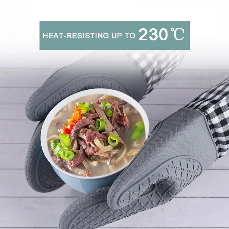 8pcs Heat Resistant Non-Slip Silicone Potholder Gloves Cooking Lovers Oven Mitts Set For Microwave Kitchen Baking silicone oven mitts kitchen gloves silicone oven gloves