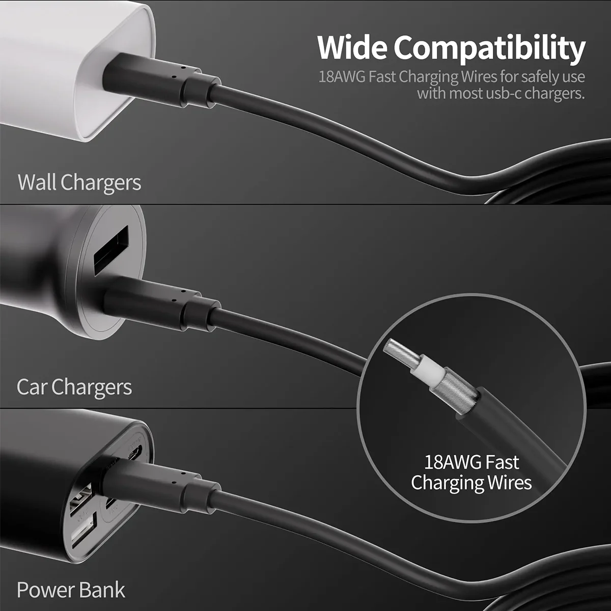 For Starlink Mini 2-in-1 Power Cord 9.85FT/3M USB C to DC Power Work with 65W PD Source DC Male to Type-C Male Charging Cord OEM