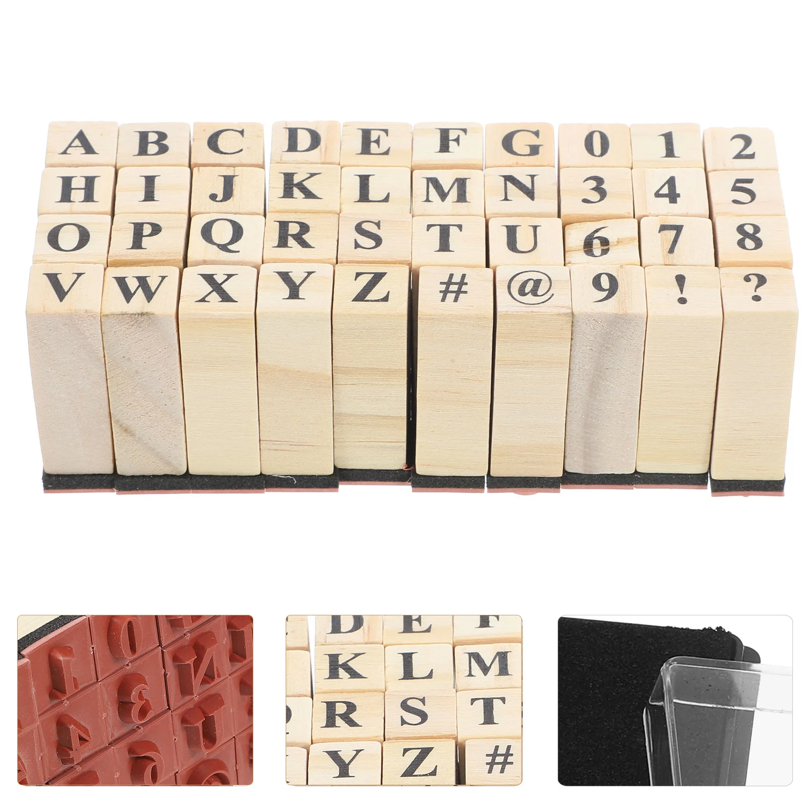 

40pcs Wood Scrapbooking Stamps English Letter Stamps Small Journaling Stamps DIY Wood Stamps