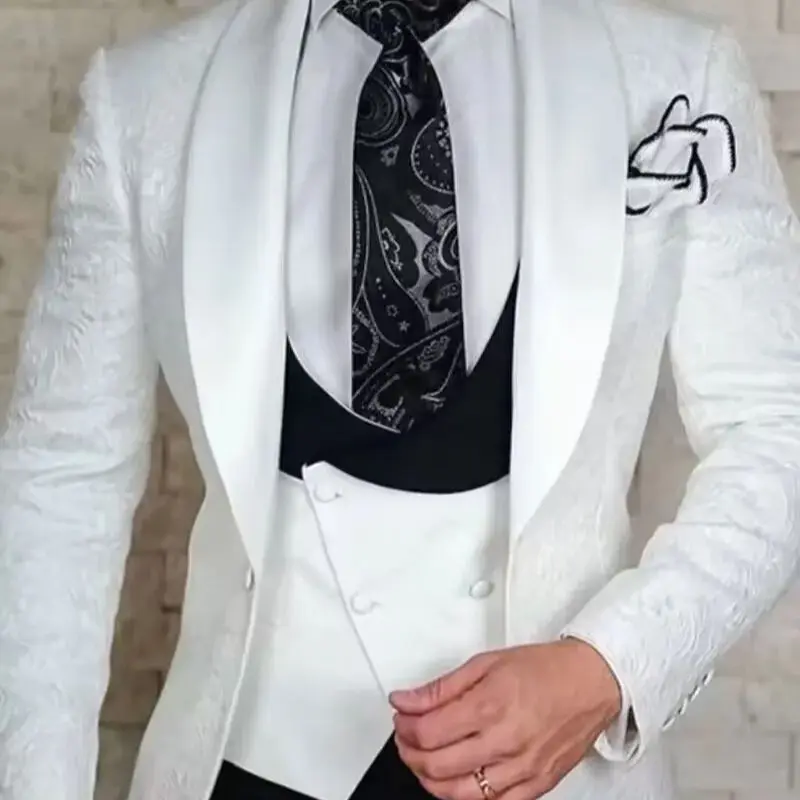 Black Wedding Party Costume Popular Clothing Casual Host Africa Men's Suit Regular Fit Tuxedo 2 Peices Sets Jacket + Pants