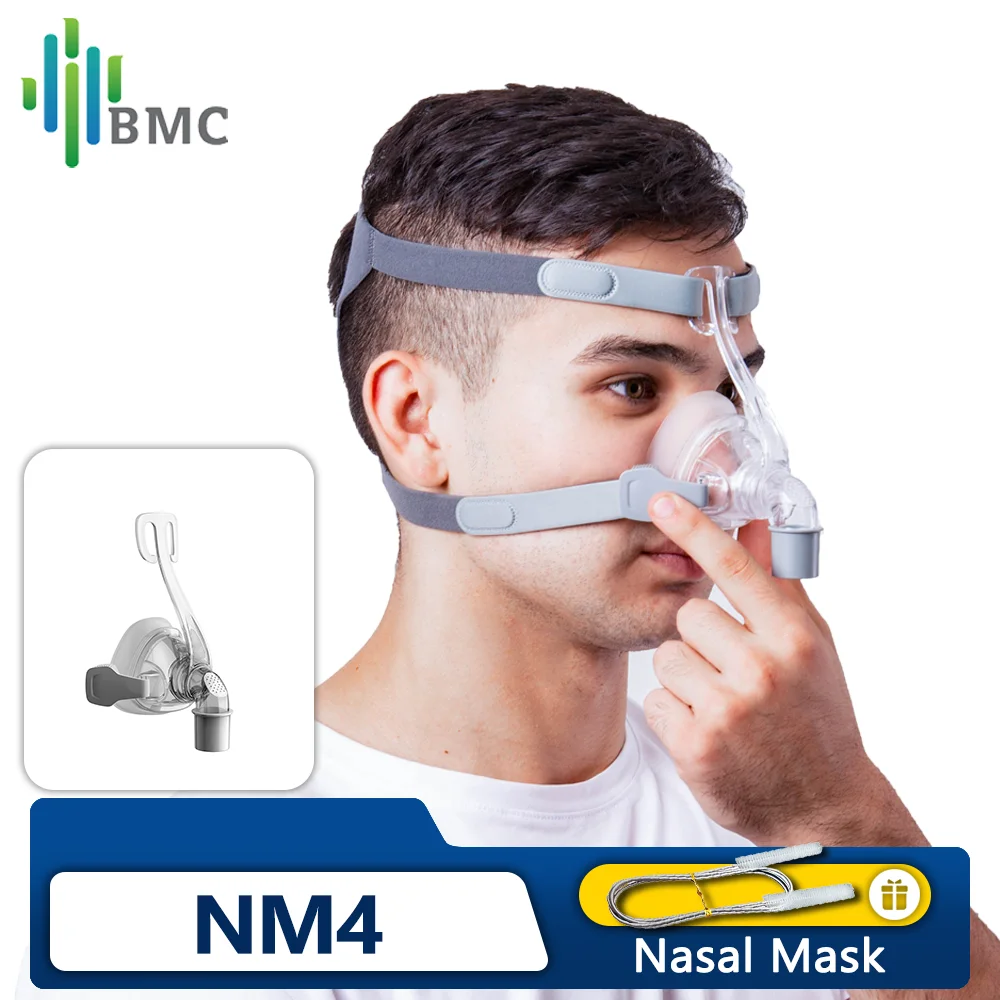 Original BMC NM4 Nasal Mask For Snoring Sleep Apnea Apply To Medical CPAP BiPAP Machine Size S/M/L with Headgear Free Shipping