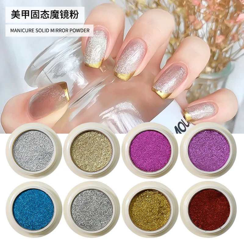 2G Specchiato Shimmer Glitter/Specchio Magico Chrome Dip Powder Decorazione Glitter Per Unghie/Argento Rosa Viola Metallizzato Manicure In Polvere