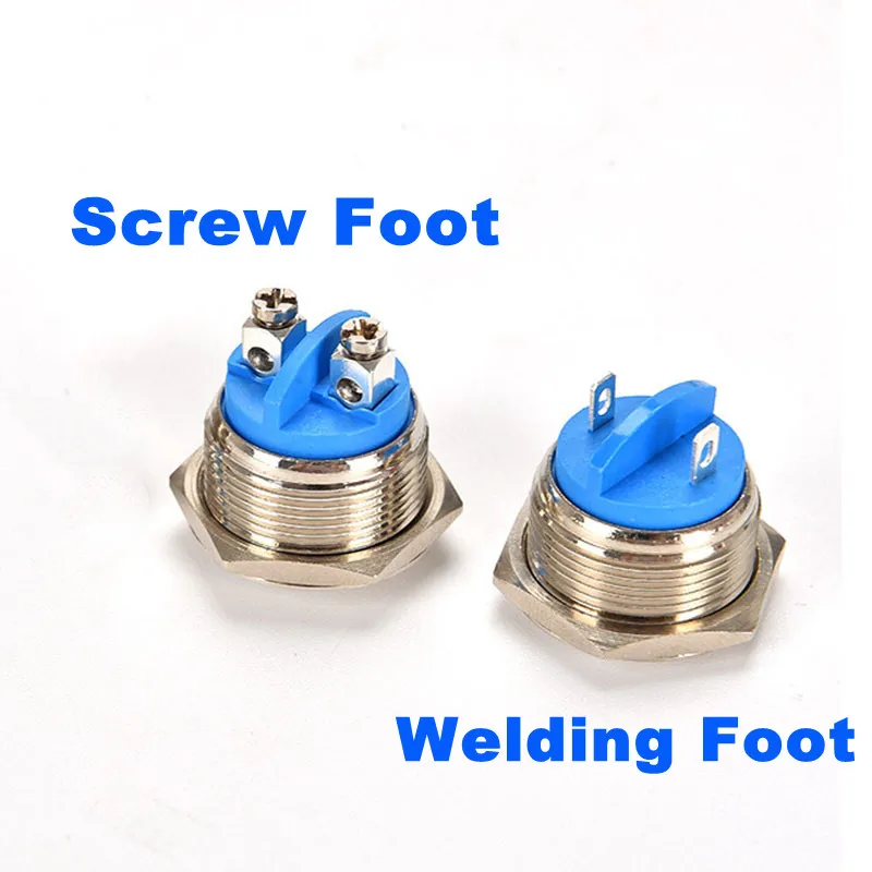 Metal Button Switch 16/19/22/25/30MM thread foot/welding foot/high head/flat head/Ball head 1NO reset doorbell start Button 1a