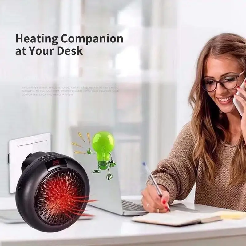 Electric Heater Home Office Desk Mini Heater Portable Electric Air PTC Ceramic Heating Element Heats Up In 3 Seconds