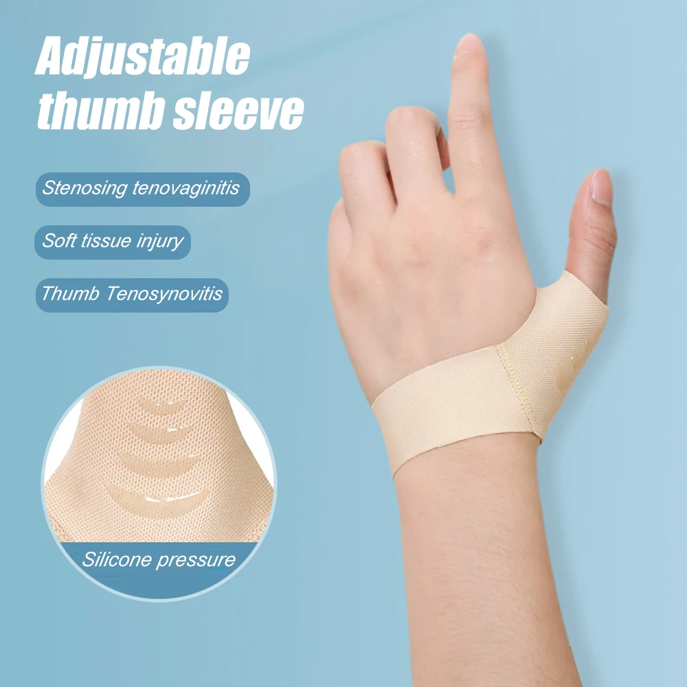 Elastic Thumb Support Brace Thumb Compression Sleeve for Relieving Pain Arthritis Joint Pain Tendonitis Sprains Sports 1Pcs
