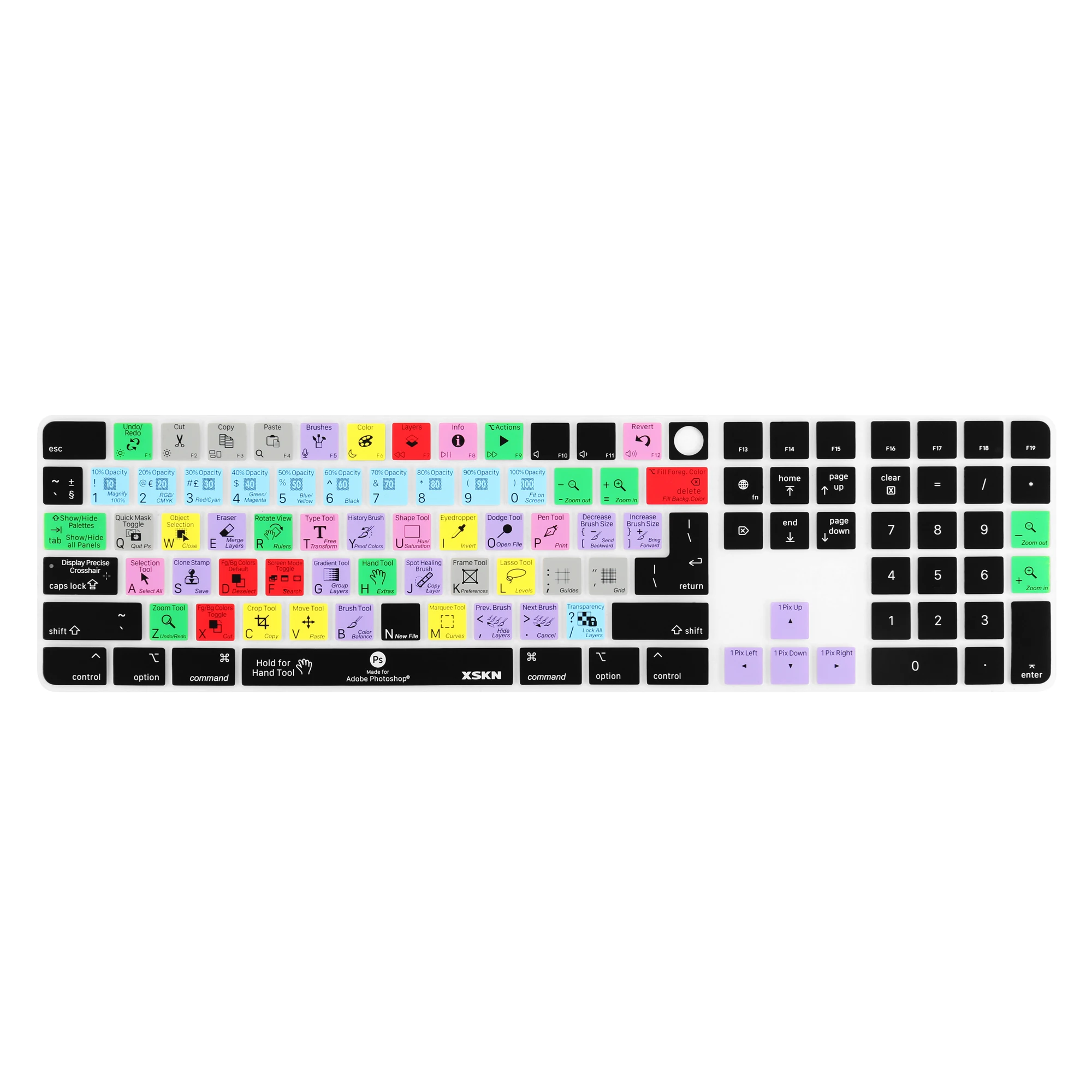 Xskn Final Cut Logic Pro Ableton Premiere ps Pro Ferramentas Tampa do Teclado para Teclado Mágico com id de Toque e Teclado Numérico A2520 - Imagem 3