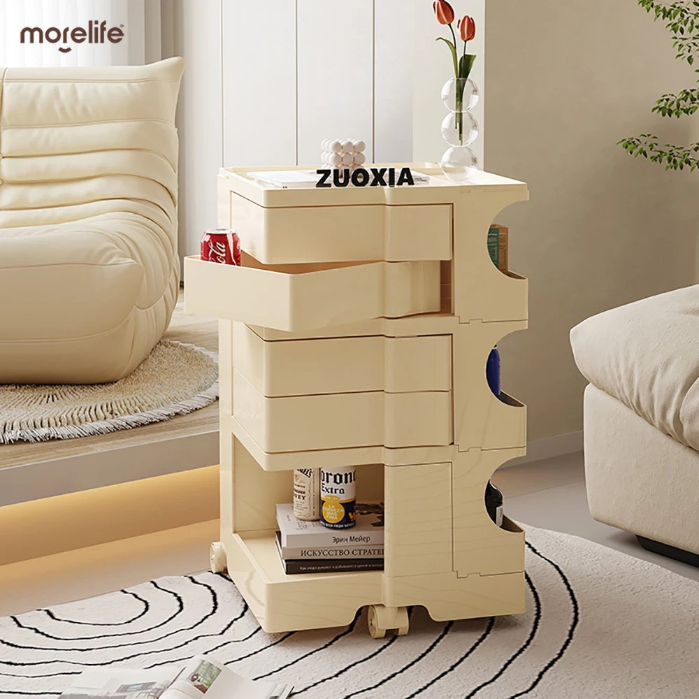 

2-3Layer Plastics Nightstands Storage Cabinet Nordic Creative Style Movable Locker Rotating Bedside Table Night Stand Furniture