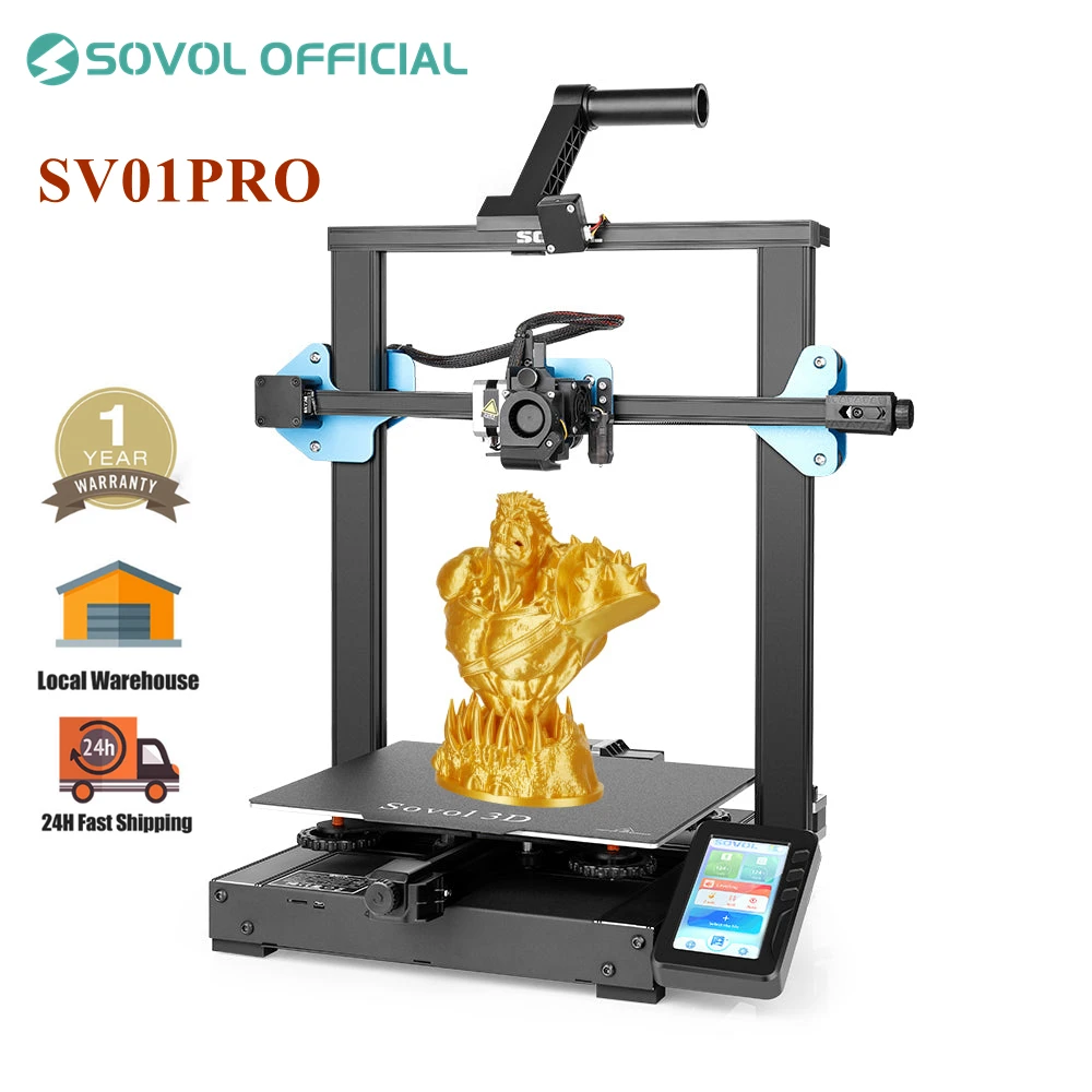 Sovol Sv01 Pro Stampante 3D Fdm Autolivellante Estrusore A Trasmissione Diretta In Metallo Scheda Madre Silenziosa Dual Z-Axis Impresora 3D