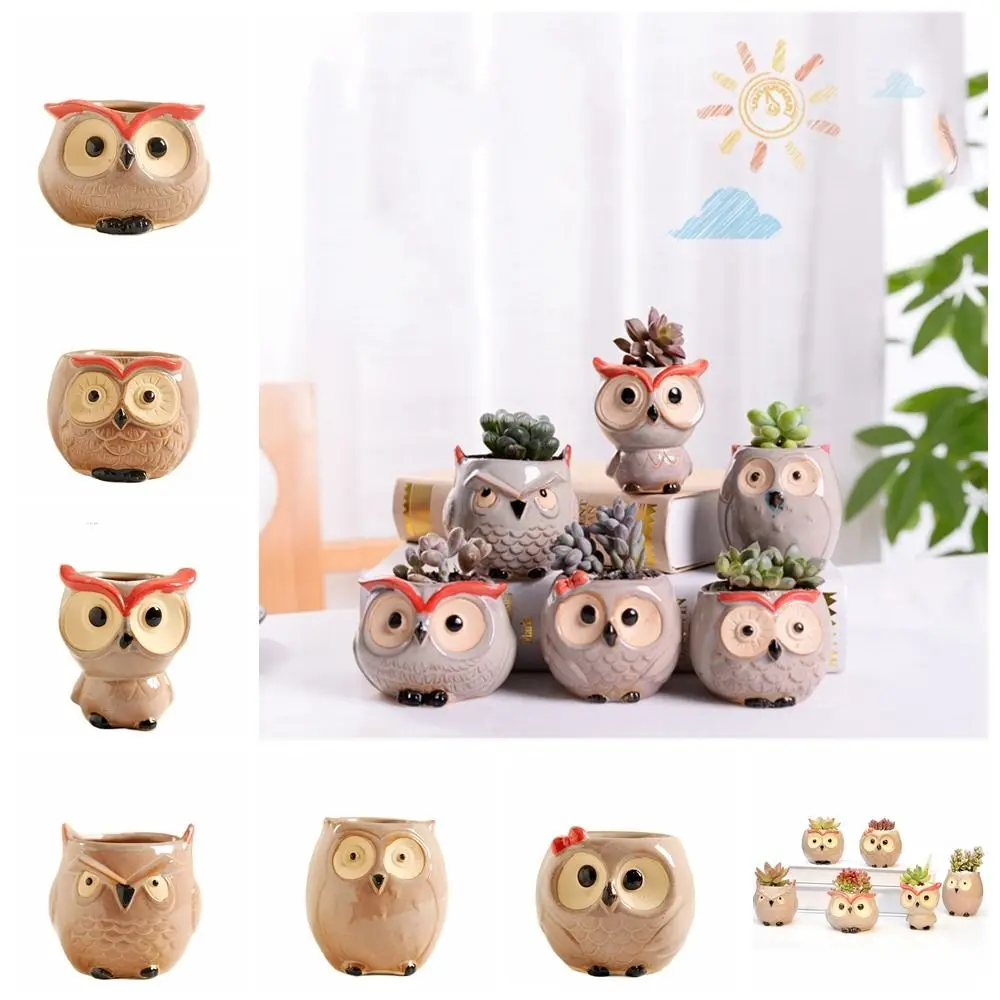 Ceramic Owl Flower Pot 2