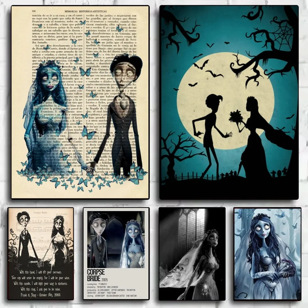 C-Corpse Bride Cartoon anime poster poster prints HD art sticky wall waterproof home living room bedroom bar aesthetic decoration