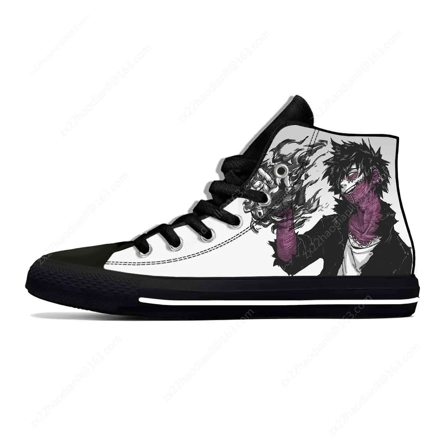 Japanese Anime Cartoon My Hero Academia Dabi Cool Casual Cloth Shoes High Top Lightweight Breathable 3D Print Men Women Sneakers 5