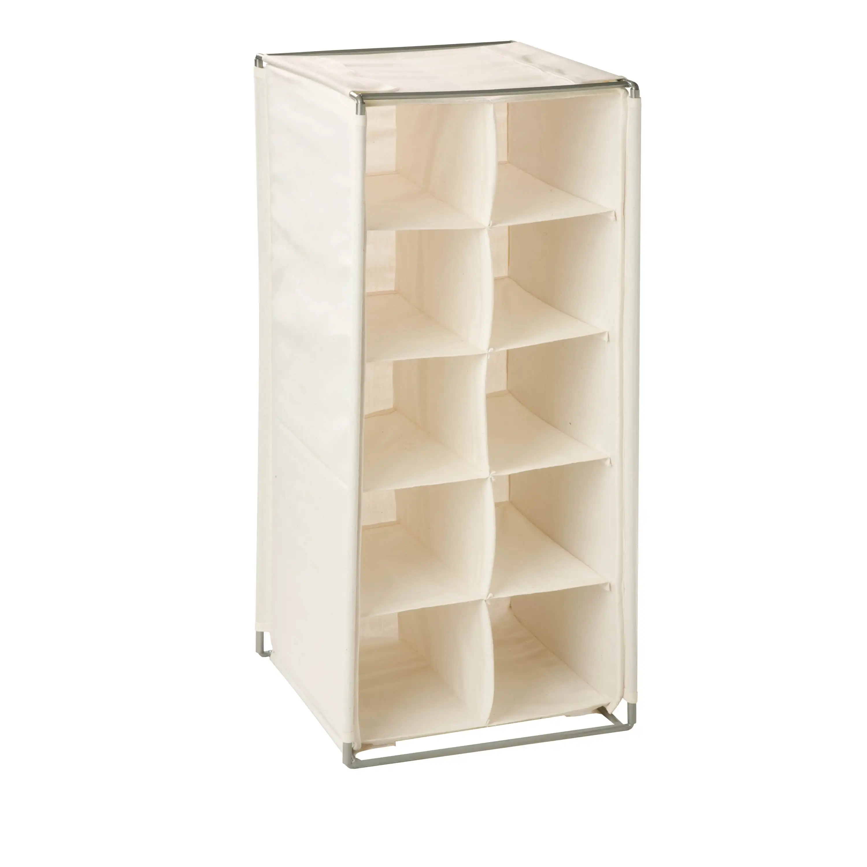 

Honey-Can-Do 5-Tier Polycotton and Steel 10-Compartment Shoe Organizer, Natural