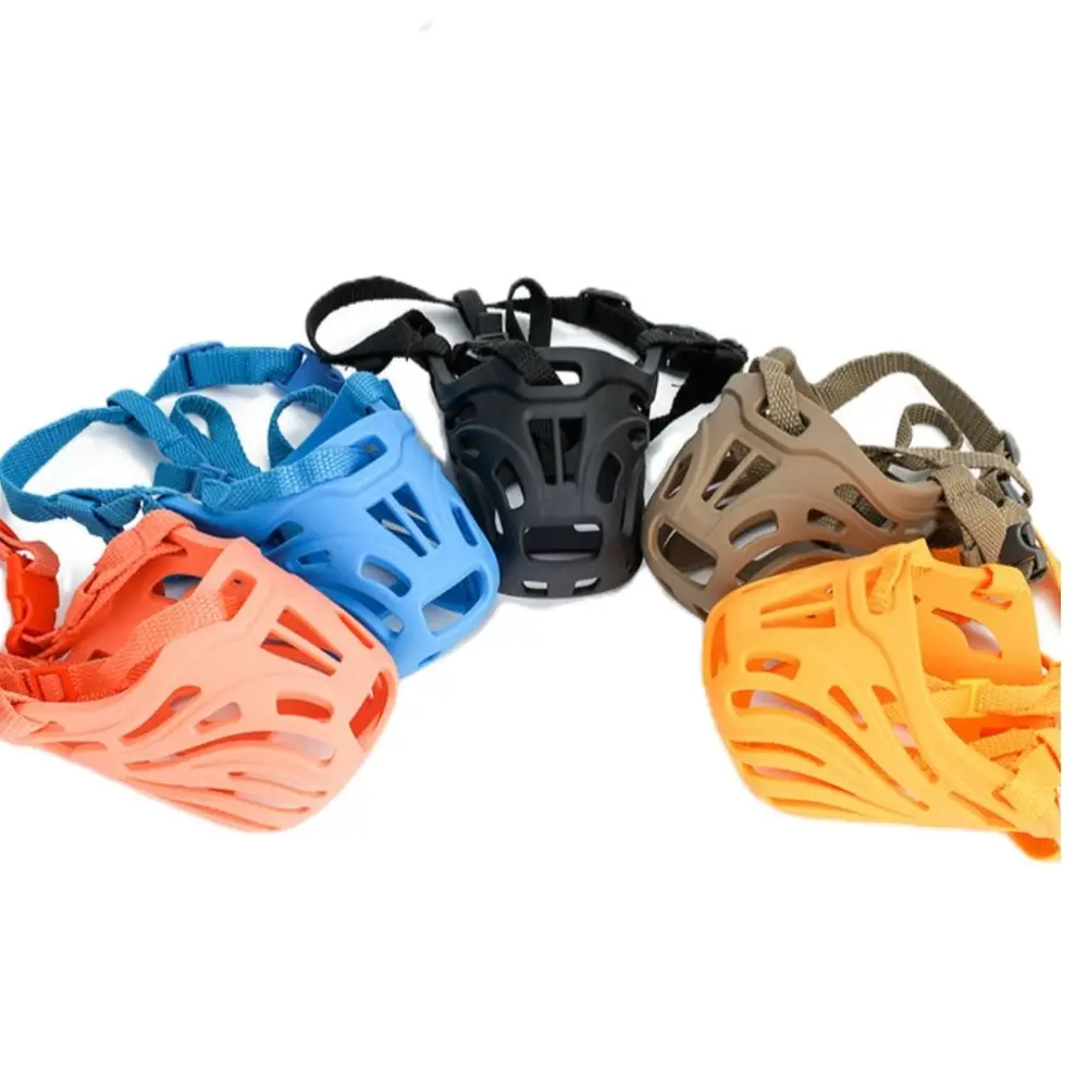 Dog Muzzle Adjustable Soft Silicone Breathable Mesh Strong Basket Small&Large Dog Mouth Muzzles Pet Training Accessories