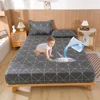 Geometric Triangle Waterproof Fitted Sheet Queen King Mattress Cover Fit Sheet with Elastic Band Bedsheet Twin Full Bed Cover 1