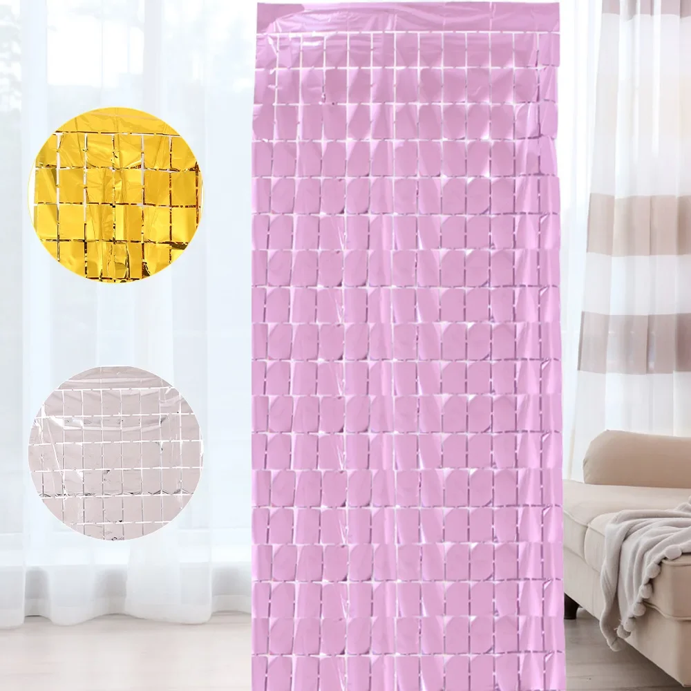 Gold & Silver Glitter Rain Foil Backdrop for Celebrations & Events
