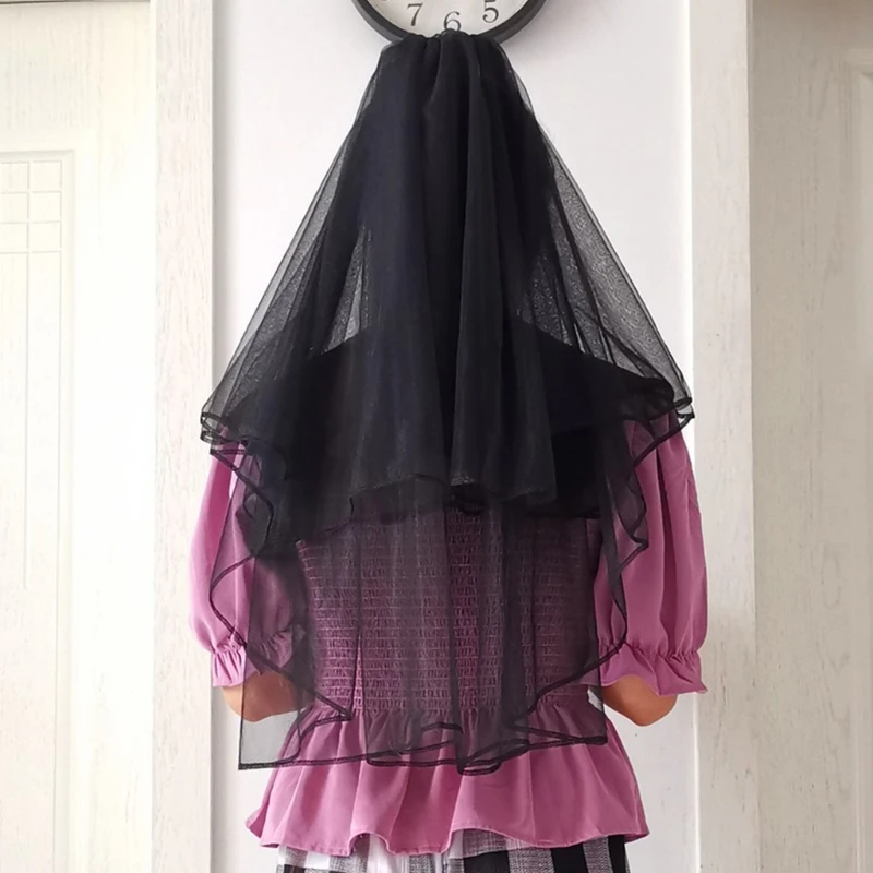 Halloween Bridal Lace Tulle Veil Party Performance Headdress Carnival Cosplay Hair Accessories bridal veil