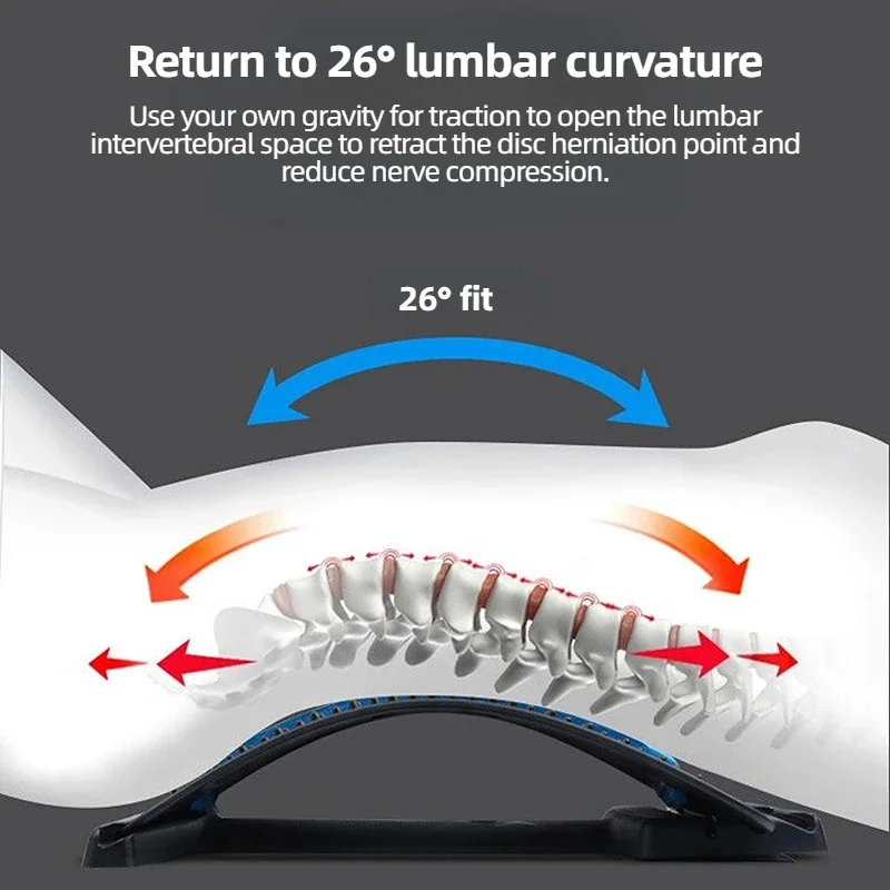 Back Massager Stretch Lumbar Support Relaxation Spine Pain Relief Vertebral Relaxer Stretches The Lower Traction Corrects Waist