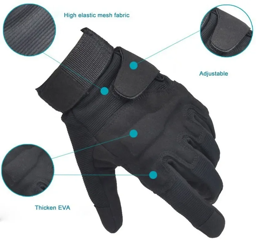 Tactical Gloves Tactical Full Finger Gloves Outdoor Sports Bicycle Antiskid Gloves Paintball Shooting Airsoft Cycling Half Glove