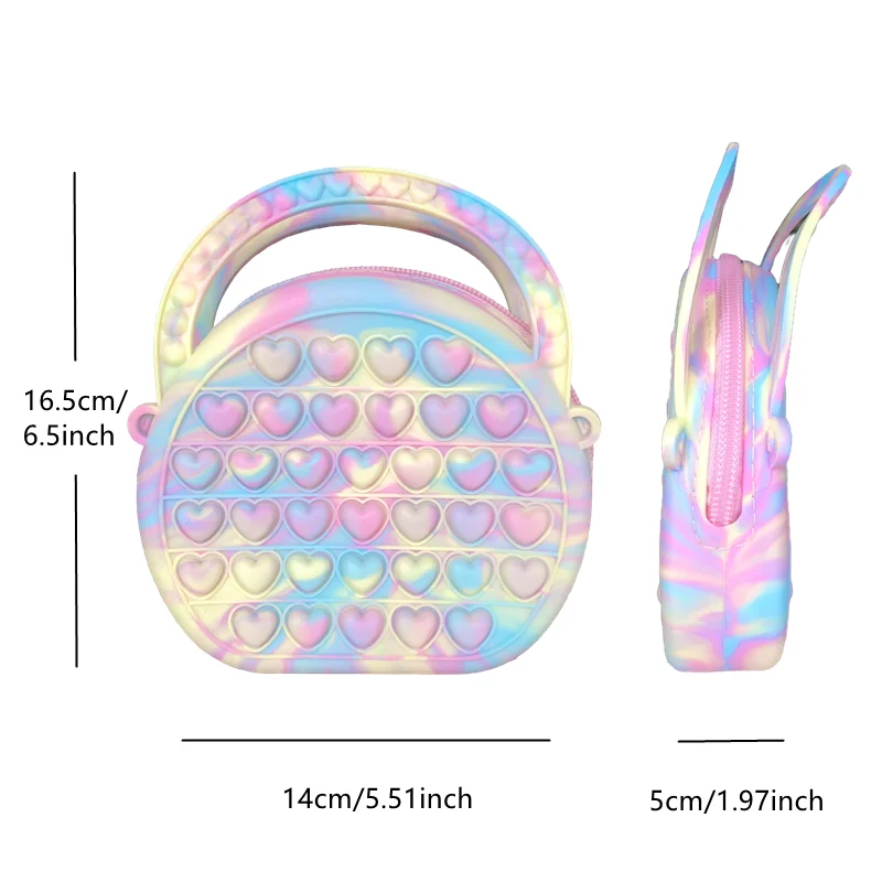 Pop Purse Silicone Sensory Push Pop Bubble Bag Crossbody Bag Antistress Toys Reliver Autism Handbag Coin Pouch for Kids - Bilde 5