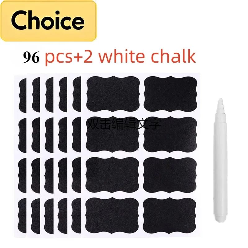 48/96pcs Blackboard Stickers White Pens Marker Waterproof Chalkboard Kitchen Spice Label Sticker Home Jars Bottles Tags Labels
