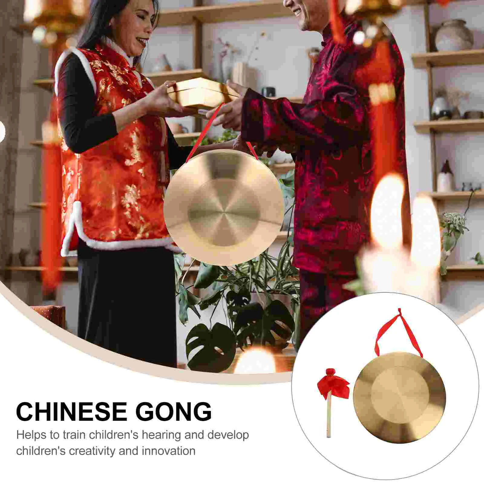 Outdoor Gong Stand Tibetan Singing Bowls Striker Drumsticks Chime Playset Chinese Hand with Hammer Copper Steel Alloy Child