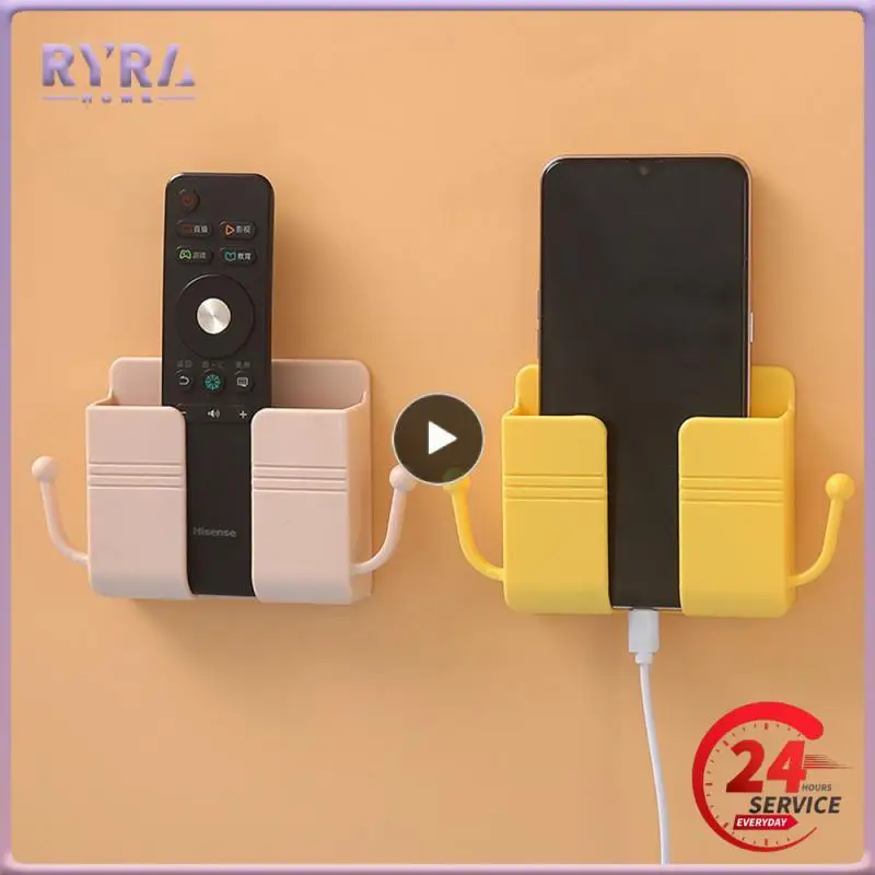 

Wall Mounted Organizer Storage Box Remote Controls Key Mobile Phone Plug Multifunction Home Shelves Without Drilling Support
