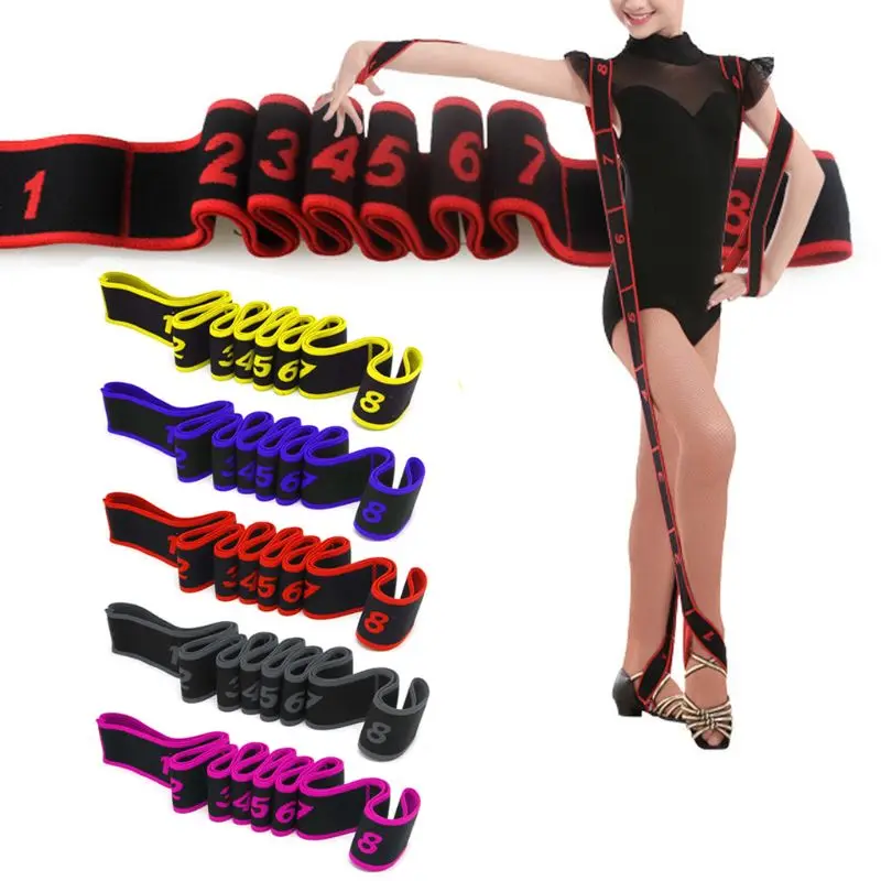 

Yoga Dance Pull Strap Belt Polyester Latex Elastic Latin Dance Stretch Band 8 Loop Yoga Fitness Exercise Resistance Band