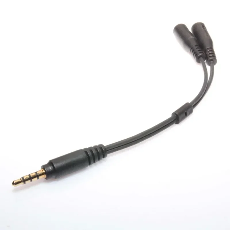 1 TRRS Male to 2 TRS Female Audio AUX Studio Y Converter Cord 3.5mm Mic Headset Splitter Adapter Cable For iPhone iPod earphone jack adapter audio cable audio plug adapter headphone splitter cable audio cable adapter aux cable
