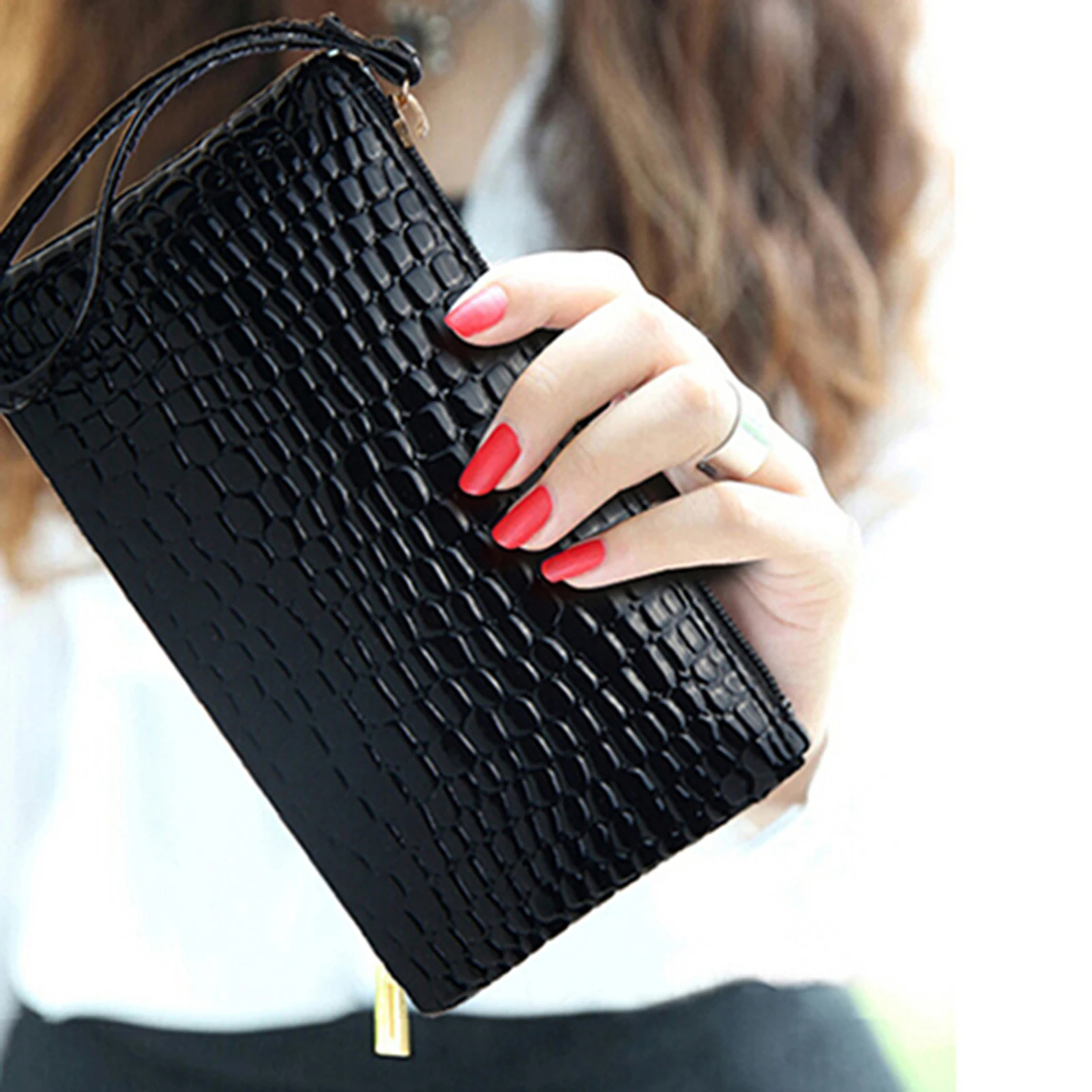 Women's Coin Purse Clutch Wristlet PU Leather Handbags Wallet Purse Card Phone Holder Makeup Bag Clutch Small Handbag carteras