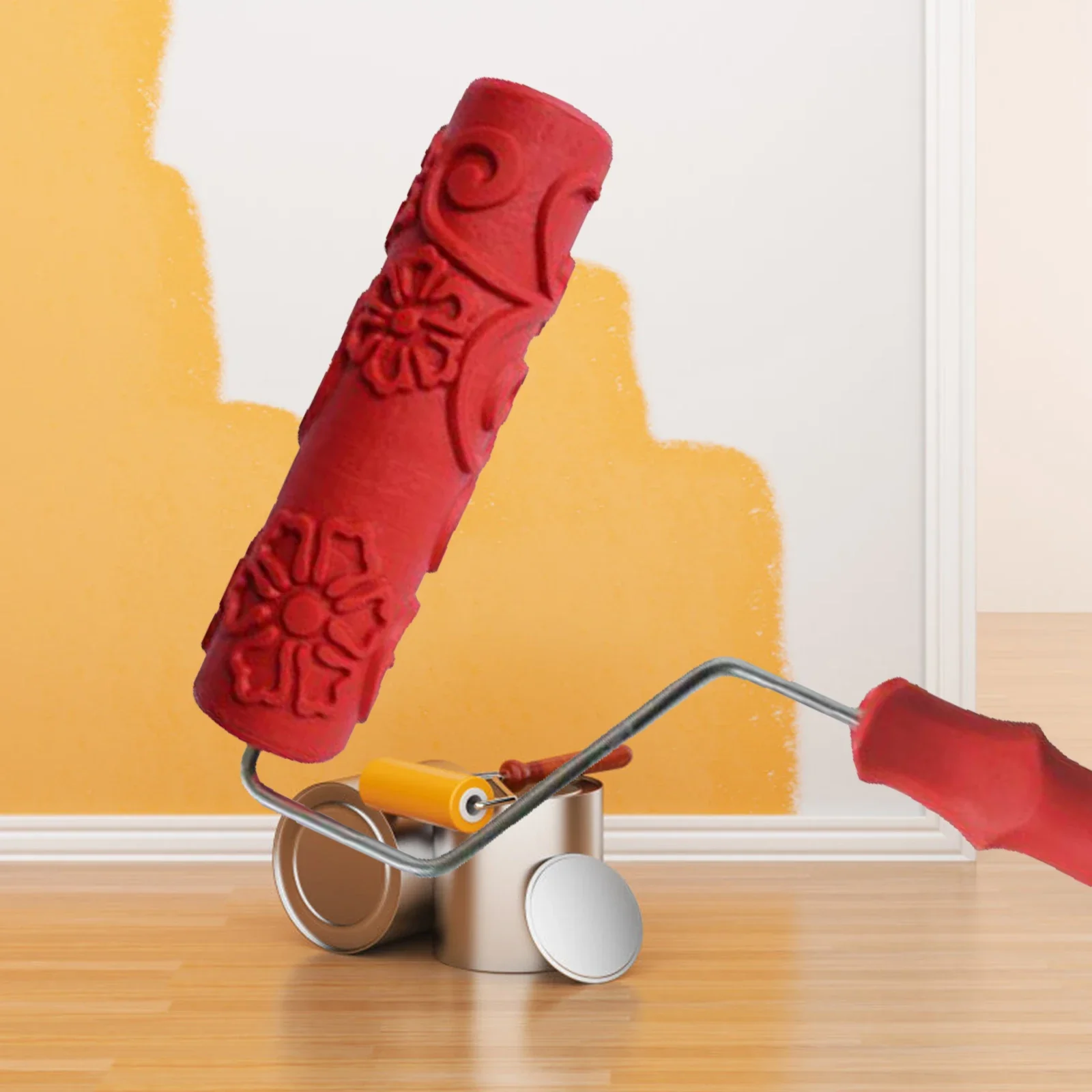 

Набор инструментов для рисования, набор «сделай сам» 7 дюймов, роллер для украшения стен, цветов, с ручкой