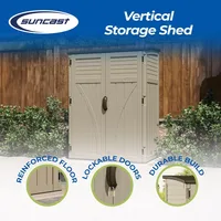 Cubic Feet Vertical Storage Shed with Durable Plastic Construction, Multiple Wall Panels and Ample Space for Outdoor Storage 2
