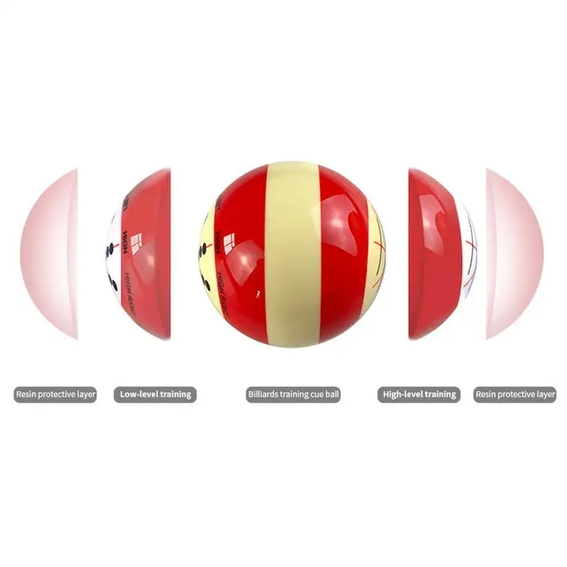 Beginner Billiards Training Ball Red-White Beginner Training Pool Ball White Red Resin Billiards Point Pool for Profession