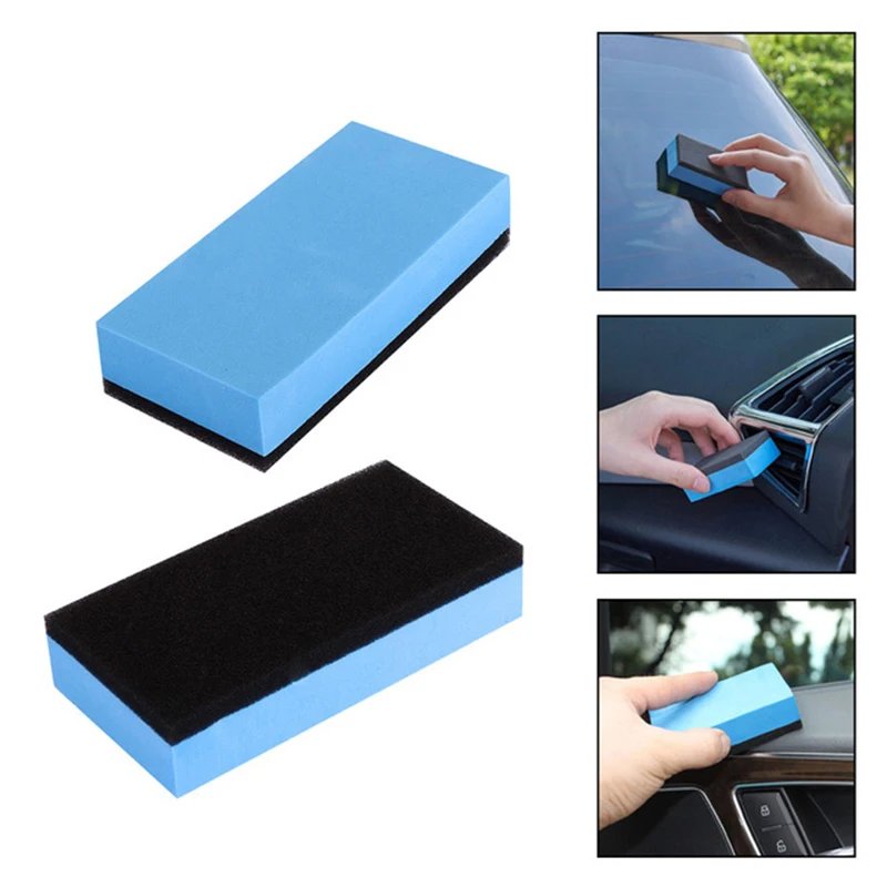 

Car Ceramic Coating Applicator Glass Wax Coat Applicator Pads Sponges Automobile Blue Square Sponge And Cloth