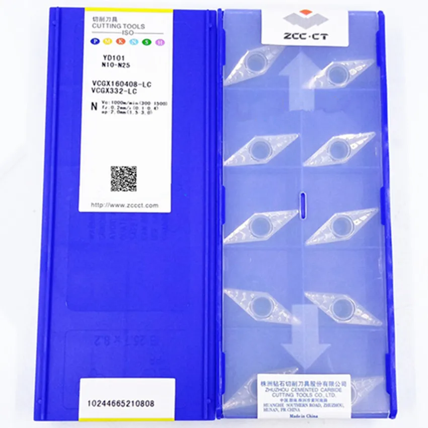 VCGX160402-LC YD101/VCGX160404-LC YD101 YBG101/VCGX160408-LC YD101/VCGX160412-LC YD101 ZCC.CT CNC 초경 선삭 서멧 인서트