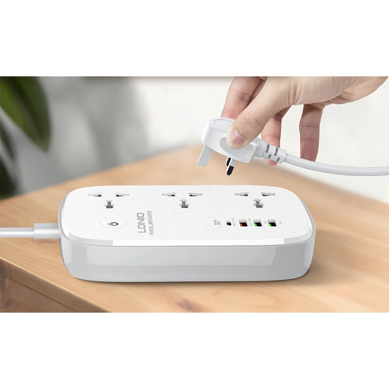 LDNIO  Ʈ  ÷ Ŀ Ʈ, Ʈ Ȩ  , 3 ÷, 3 USB, 1 Ÿ C Ʈ, EU ̱  ÷ 