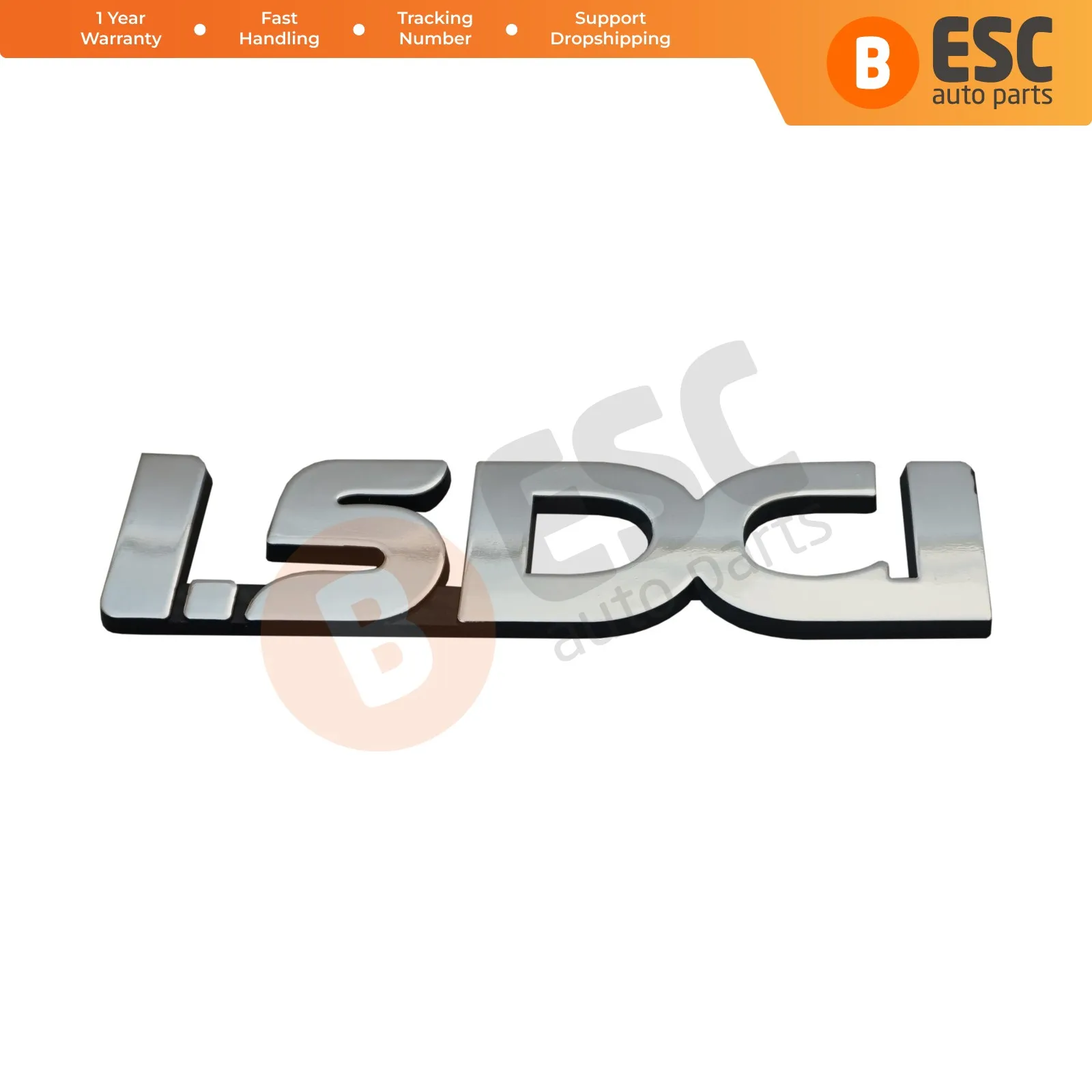 

ESC Auto Parts ESP570 Chrome 1.5 DCI Badge Monogram Emblem for Dacia Fast Shipment Ship From Turkey Free Shipment Made in Turkey