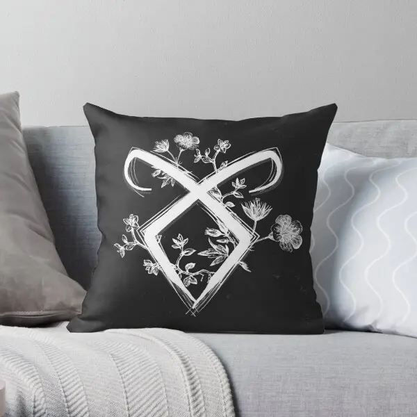 

Angelic Rune Printing Throw Pillow Cover Office Square Bedroom Sofa Hotel Bed Case Decor Throw Pillows not include One Side