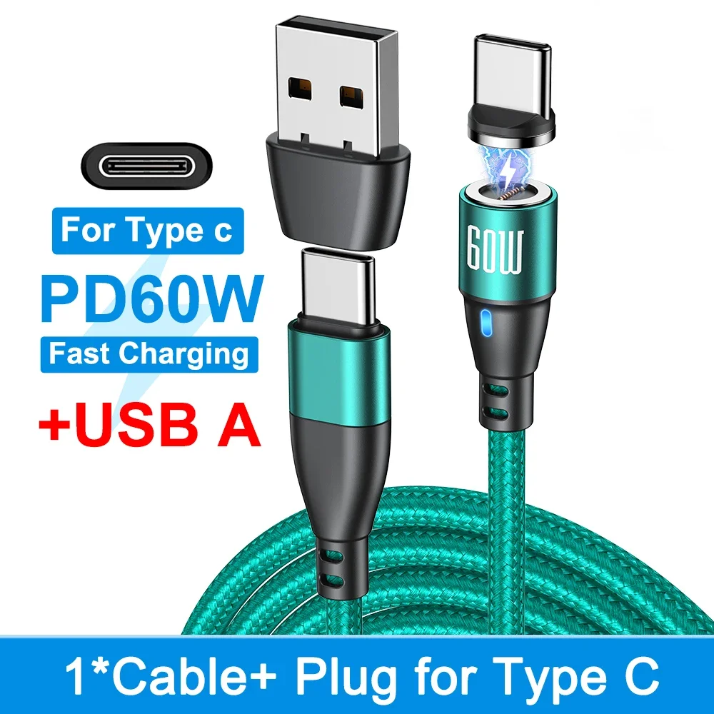 60W Magnetic USB-C Fast Charging Cable with Micro Magnetic Connector