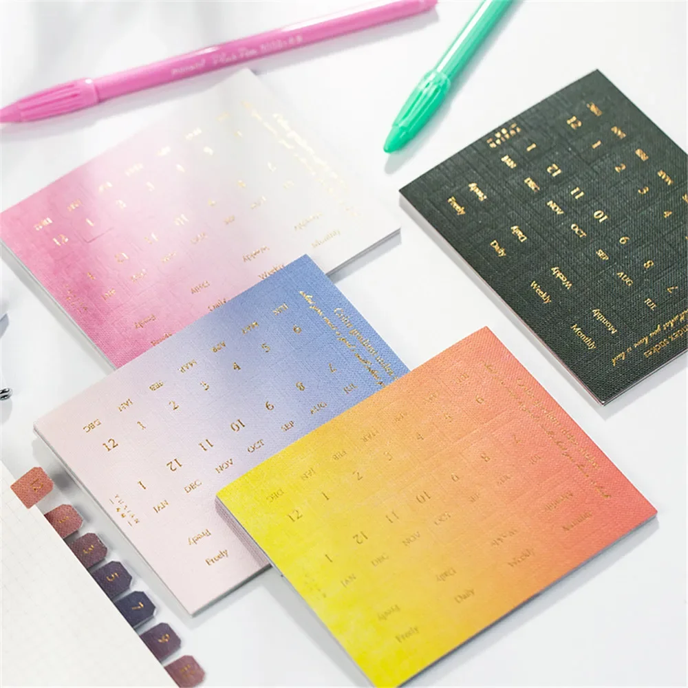 

1set(10Sheets) Bookmark Sticker Gradient Color Index Kawaii Learning Tool Daily Plan Label Marker Number Classification Marker